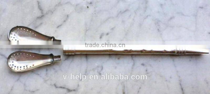 High Quality Stainless Steel Drinking Bombilla Straw For Yerba Mate Detachable Filter Head Easy To Clean