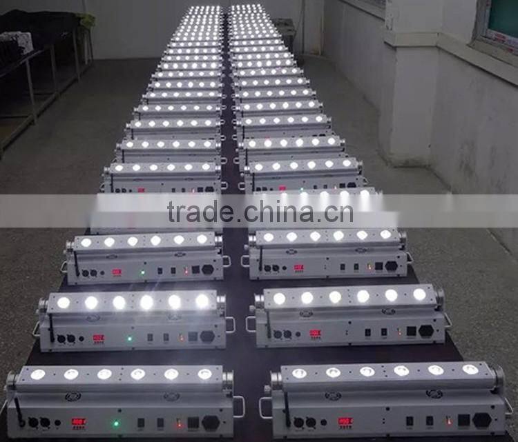 Professional Stage Lighting Rechargeable DMX Wireless Battery Powered Backdrop 6in1 RGBWAUV 6x18w LED Wall Washer