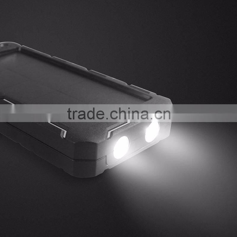 2016 new patent solar energy power bank waterproof 12000mah