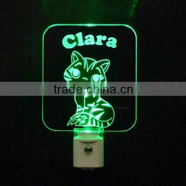custom Personalized Kitty Cat LED Night Light, Kitten, Animal, Girl, Lamp maker