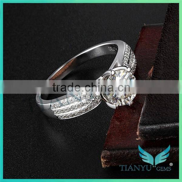 Lady's Sliver Ring 1Carat Moissanite Rings Wedding,Engagement Rings