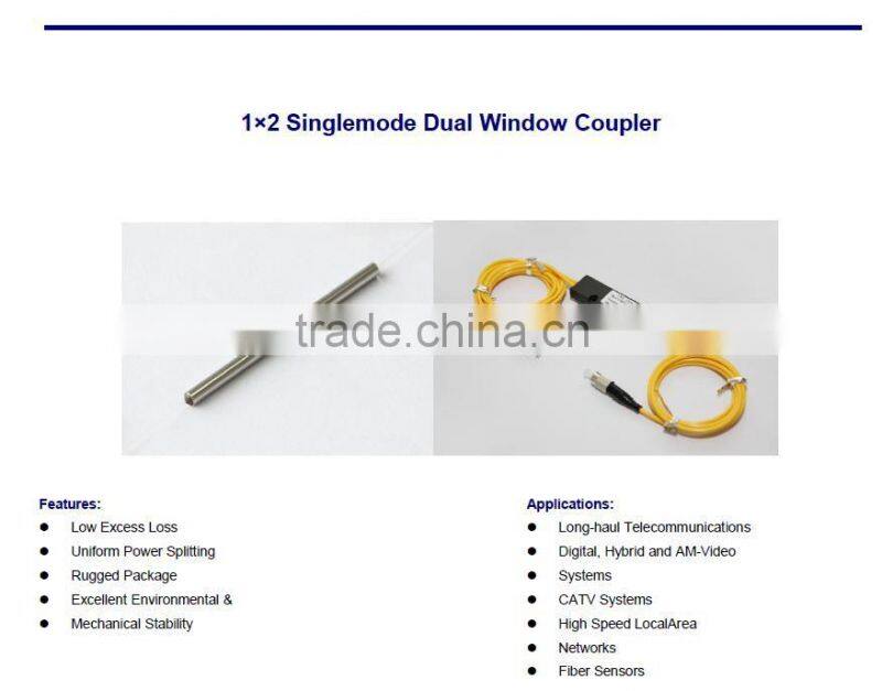 china supplier 1*2 FC Singlemode Dual Window Coupler with low price