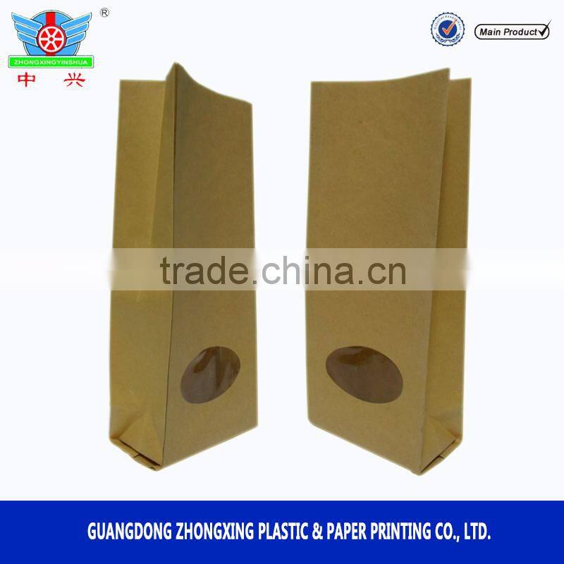 Aluminum foil lined 1000g coffee bean packaging kraft paper pouch bag