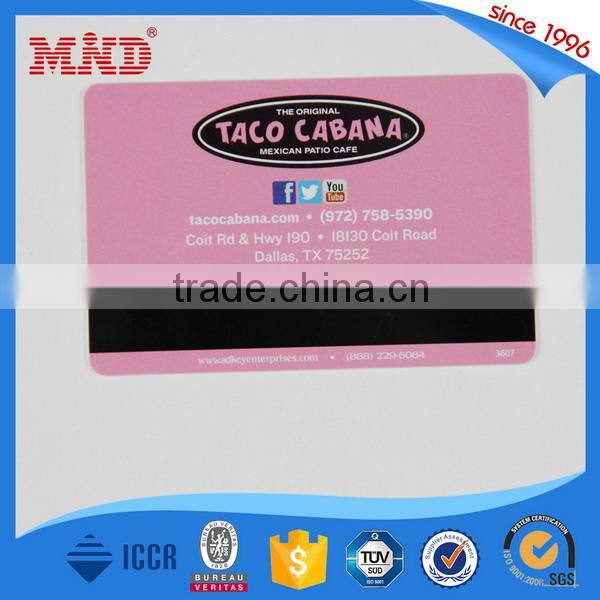 MDP168 High Quality CR80 Hico Magnetic Stripe Card with pre-encode made in China