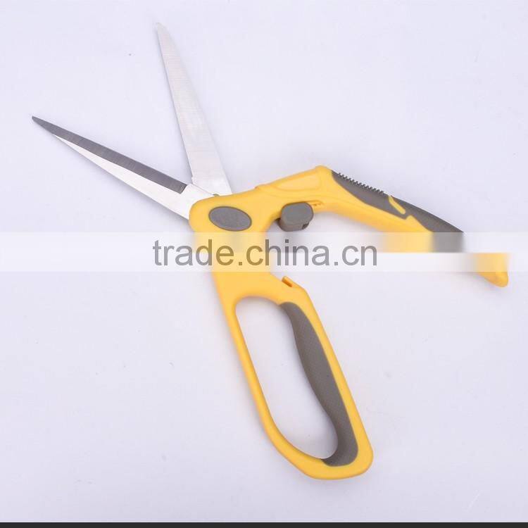 SS130110Y -2016 New style and design 8" stainless steel tailor scissors with colorful plastich handle