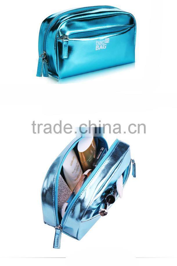 2015 new style shiny PU girl's makeup cosmetic bag