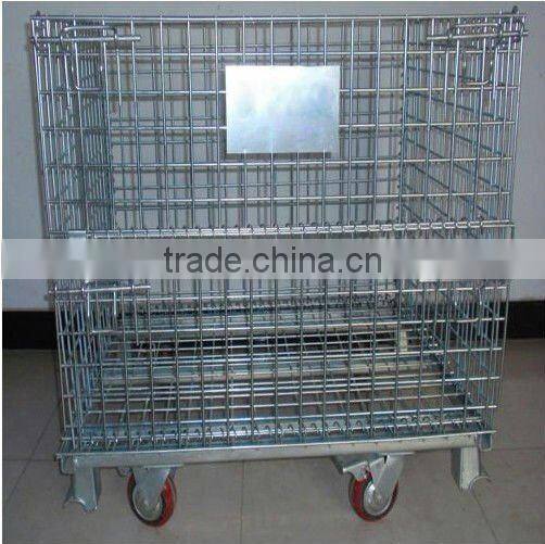 Large Capacity Foldable Galvanized Storing Cage Using In Supermarket