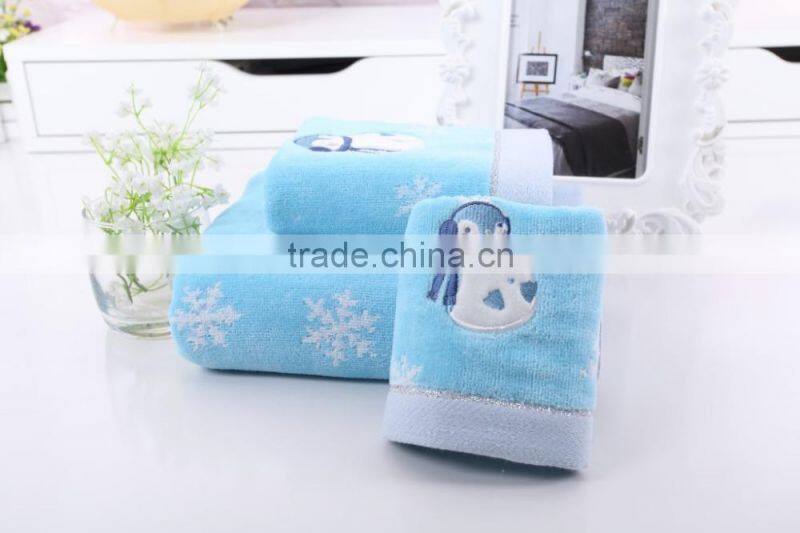 cotton embroidery santa bath towel set