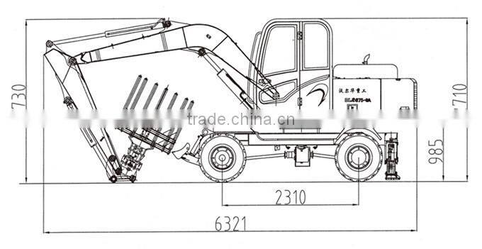 small wheel grapple loader with back fixed leg and front blade