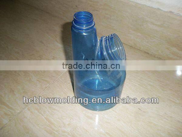 Custom plastic Double head drinking bottle with double caps hdpe