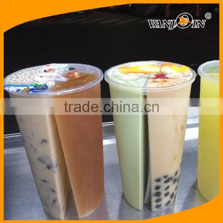 1000ML Disposable plastic PP split boba tea cups with lid 32 OZ
