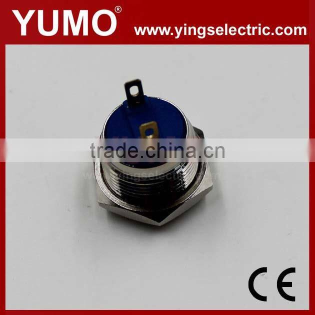 JS16F CE ROHS 16mm flat round 1NO momentary push button switch 12V brass illuminated push button foot switch