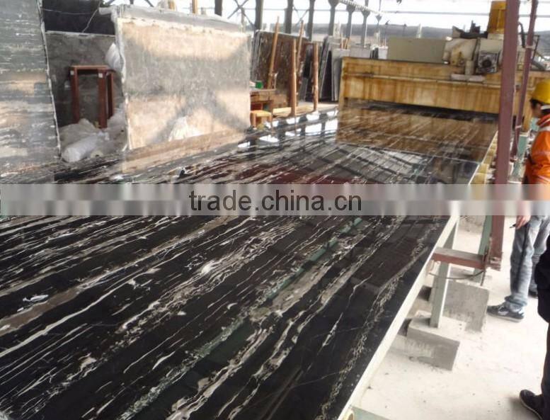 Black silver dragon marble polishing flooring tile