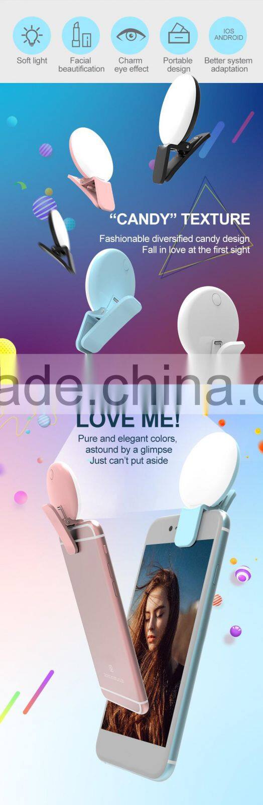 2017 Lcose led selfie ring light RK17