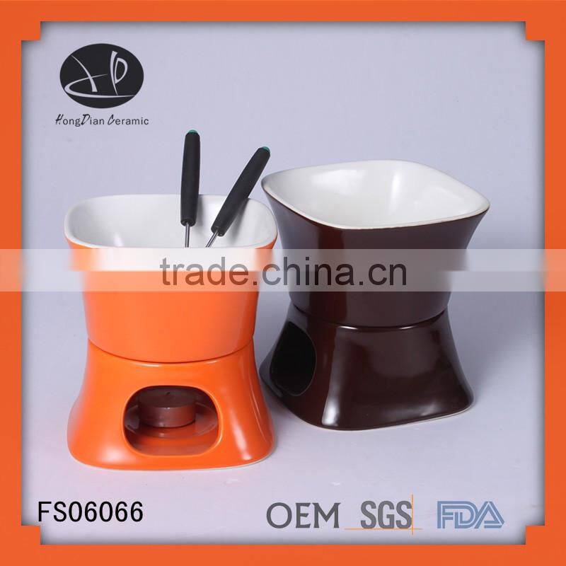 chaozhou fondue set ,mini fondue set,porcelain food warmer, ceramic cheese warmer