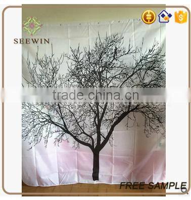 waterproof polyester shower curtain hook with brass buckle