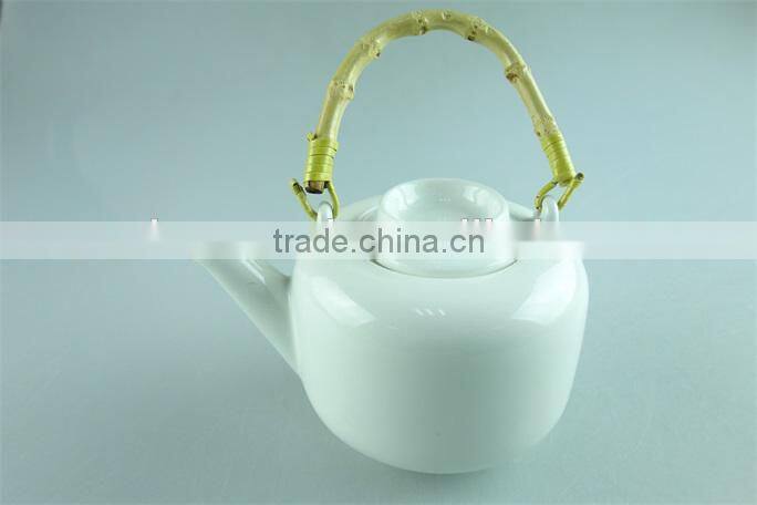 Elegant white pumpkin ceramic teapot with cheap price in stock