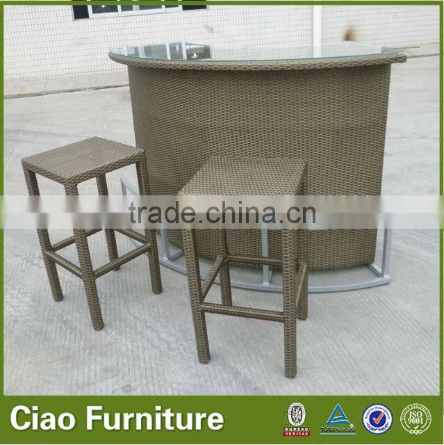 module synthetic rattan bar table set