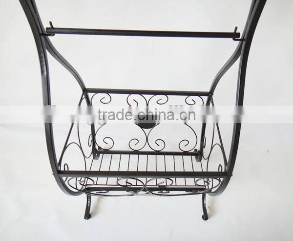 RH-02 wood top Gramercy Scroll-Design Bathroom storage coffee table metal Table