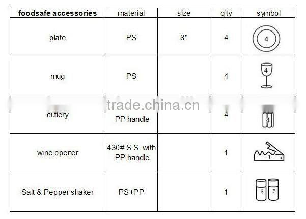 Wholesale handwoven 4 persons wicker picnic basket insulated