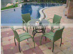 Simple rattan table and chairs
