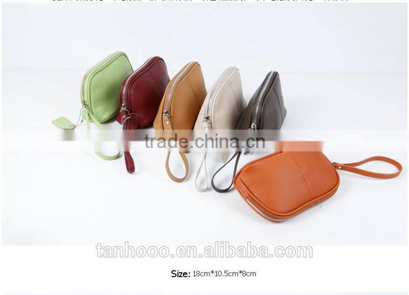 High-end fashion design genuine leather makeup bag