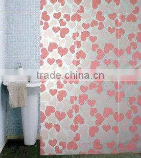 Print PEVA shower curtain and bath accessory