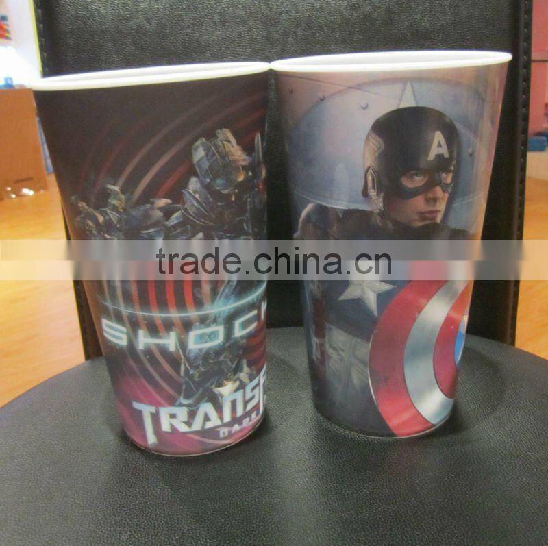 600ML High Quality Hotsale 3D Lenticular Plastic Straw Cup