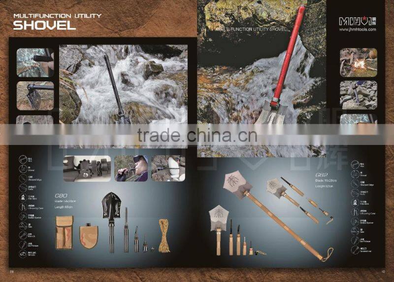 Multi Purpose Survival shovel multifunction Folding outdoor Shovel