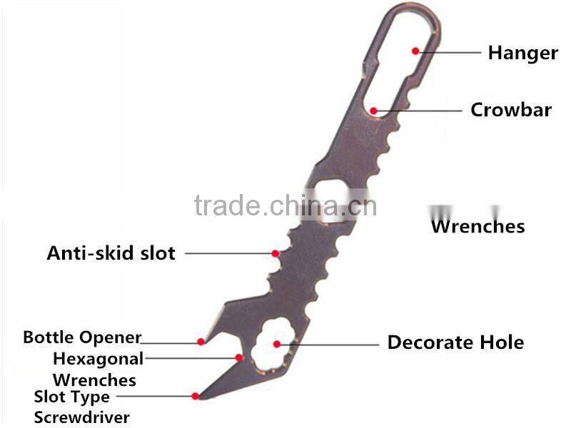 TK-2158 EDC Titanium Alloy beer opener Crowbar Screwdriver Multipurpose Pocket Survival Tool