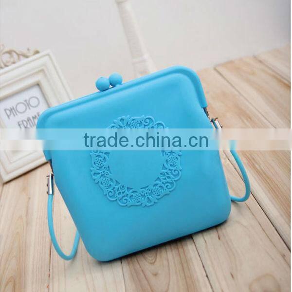 2013 silicone sling bag with lace pattern