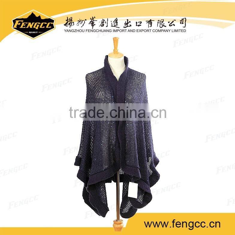 Sweden design winter snow fur collar ponchos and shawls for women