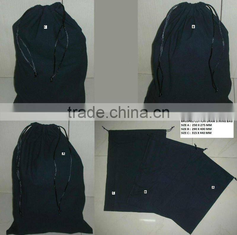 Brushed drawstring closure bag