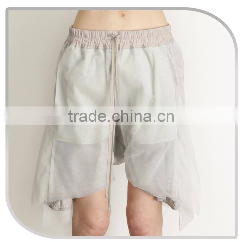 thin chiffon fabric special design UK high street ladies shorts