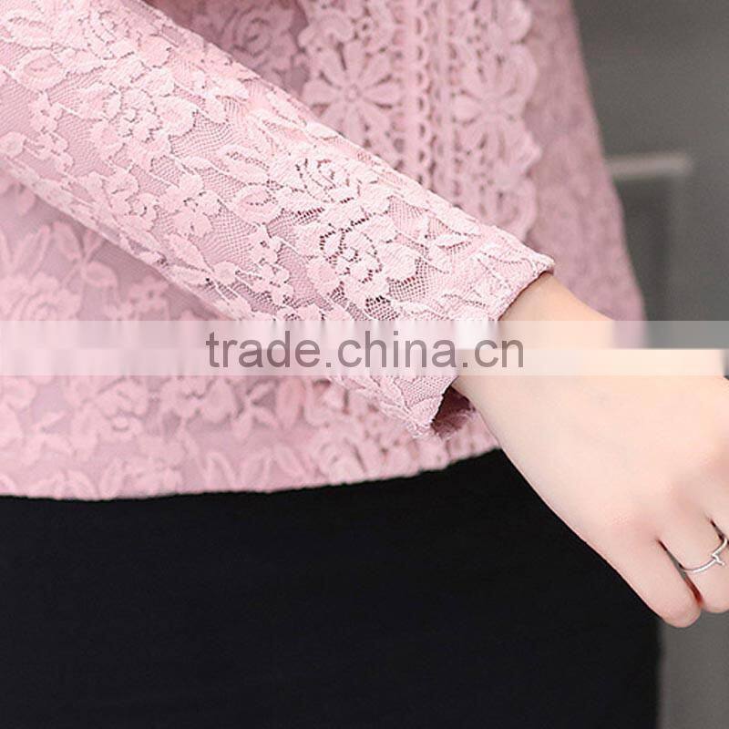 Hot selling new design sleeveless lace top T-shirt oem service china+supplier+clothing