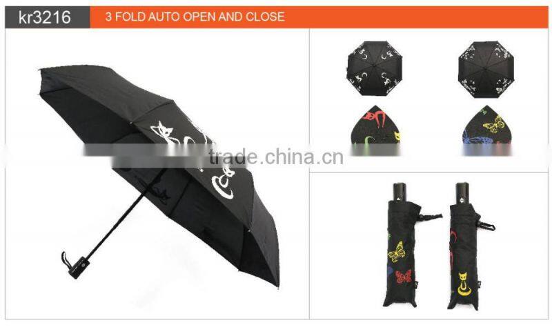 Wholesale Custom Oem New Design Auto Changing Color Promotional Umbrella With Logo Printing