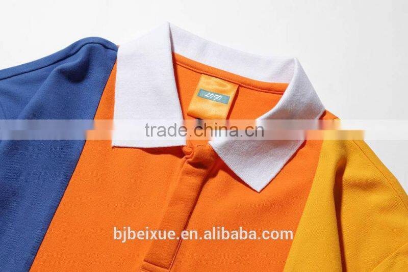 short sleeve cotton color combination new design logo print polo shirt