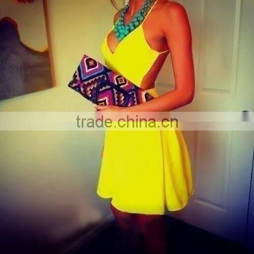 GZY wholesale guangzhou latest fashion long skirt set design factory price stock lot yellow dress