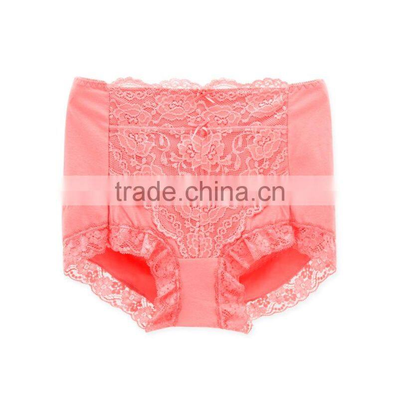 Custom Best Quality 95% Cotton 5% Spandex with Lace Sexy Fancy Woman Underwear