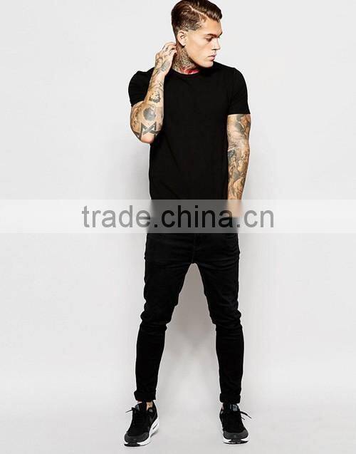 Men white / black plain crewneck short sleeves t shirt custom