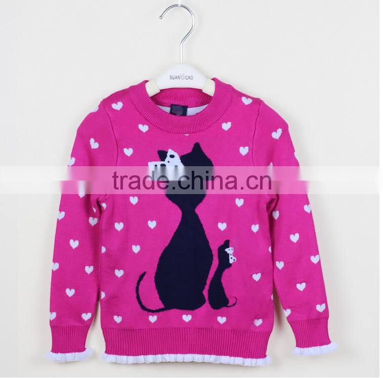 2016 fashion low price flower low MOQ color combination embroidery on sweater