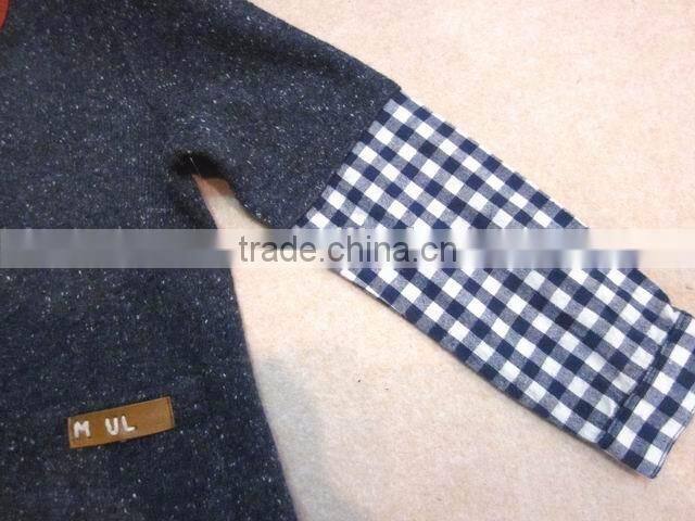Spain design children fashion cardigan sweater with sleeve elbow patch