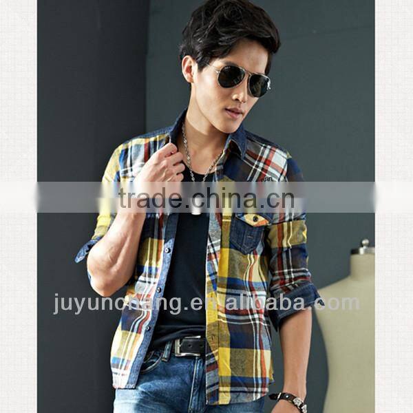 2014Fashion youth leisure men's cotton shirt