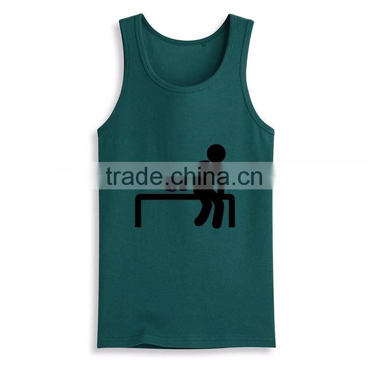 Latest Top Design Wholesale Silk Screen Funny Printed Bulk Open Side Tank Top