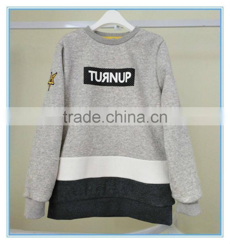 New Design Polyester/Cotton Kids Hoodies without Hood Thick Fleece Pullover Hoodie Sweatshirt