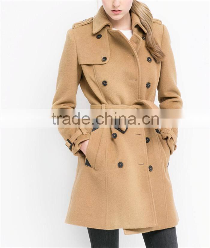 2015 latest trenchcoat black cheap women half coat