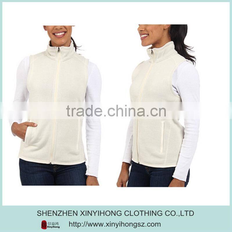 Soft polyester jersey warmth wick moisture Inner drop-in pockets Sweater Vest