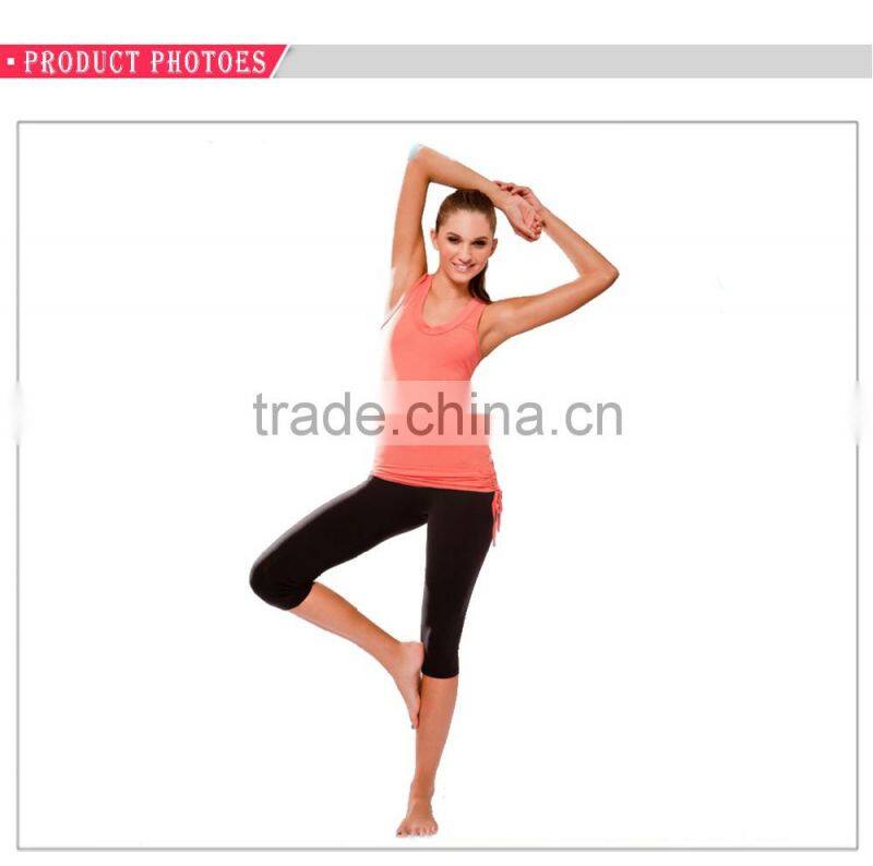 OEM ladies fitness orange yoga tank top women gym sports wear
