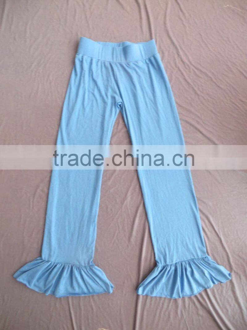 Plus women solid pants olive red orange ruffle flared wide pants palazzo long for women YW-00102