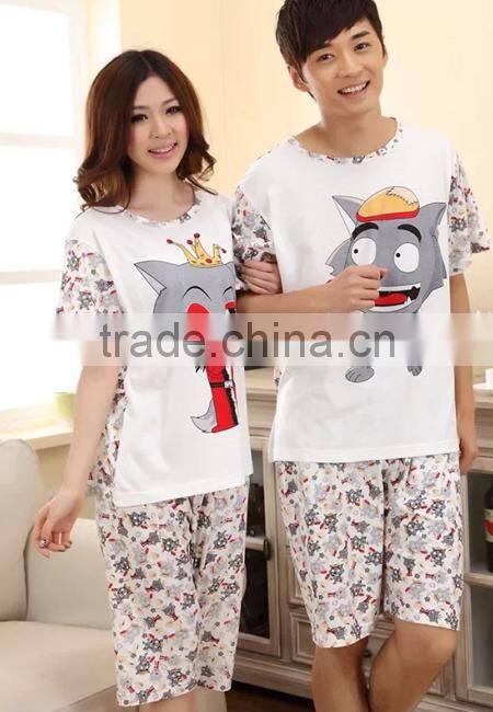 2015 wholesale couple summer pajamas